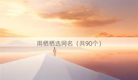 用栖栖选昵称