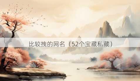 比较拽的昵称
