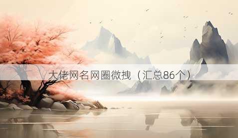 大佬昵称网圈微拽