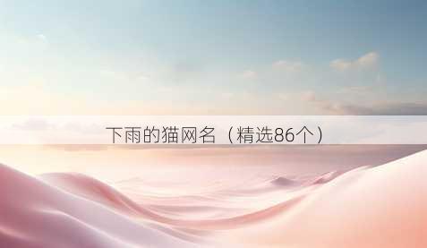 下雨的猫昵称