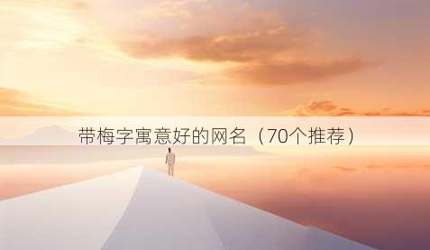 带梅字寓意好的昵称