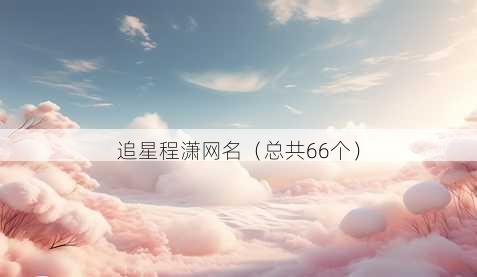 追星程潇昵称
