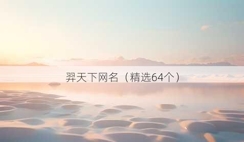 羿天下昵称