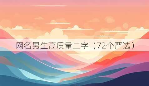 昵称男生高质量二字