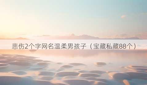 悲伤2个字昵称温柔男孩子