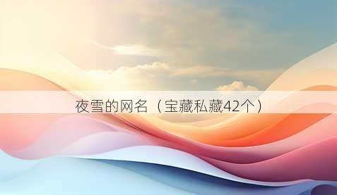 夜雪的昵称