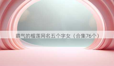 霸气的榴莲昵称五个字女