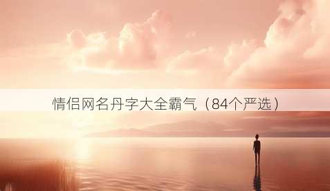情侣昵称丹字大全霸气