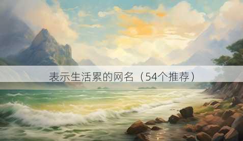 表示生活累的昵称