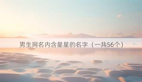 男生昵称内含星星的名字