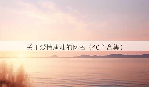 关于爱情唐灿的昵称