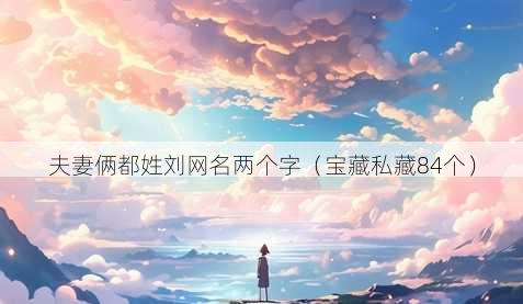 夫妻俩都姓刘昵称两个字