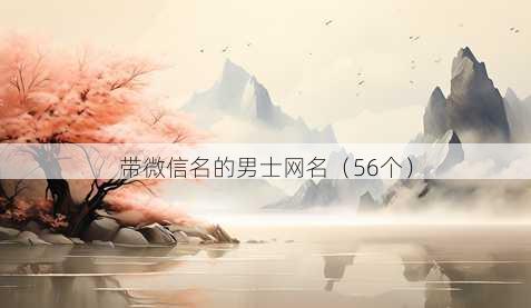 带微信名的男士昵称