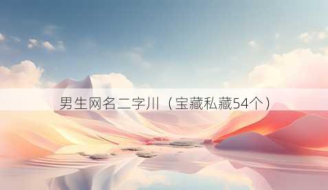 男生昵称二字川