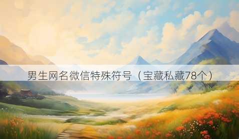 男生昵称微信特殊符号