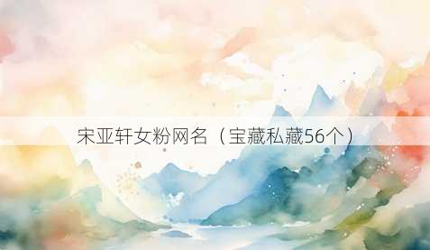 宋亚轩女粉昵称
