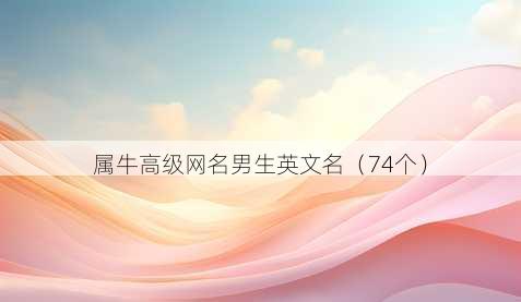 属牛高级昵称男生英文名
