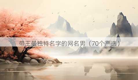 带王最独特名字的昵称男