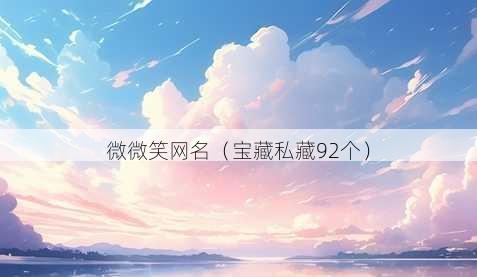 微微笑昵称