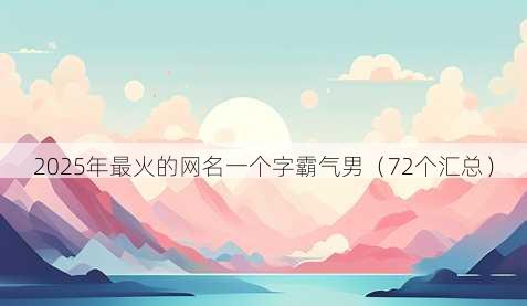 2025年最火的昵称一个字霸气男