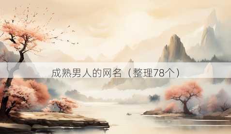 成熟男人的昵称