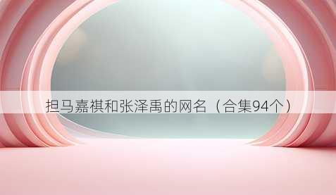 担马嘉祺和张泽禹的昵称