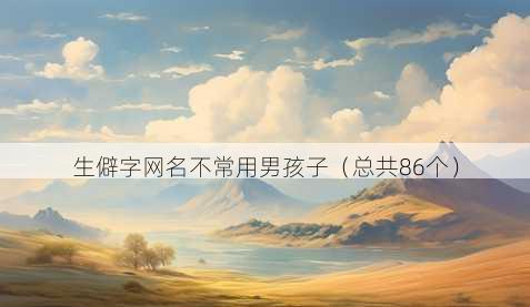 生僻字昵称不常用男孩子