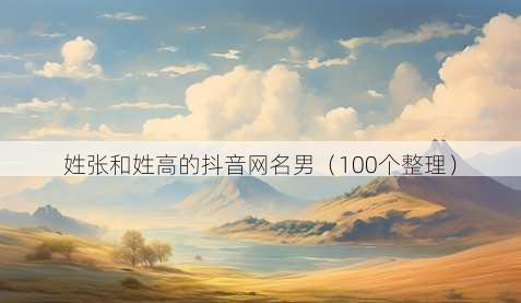姓张和姓高的抖音昵称男