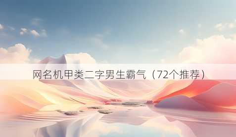 昵称机甲类二字男生霸气