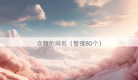 含魏的昵称