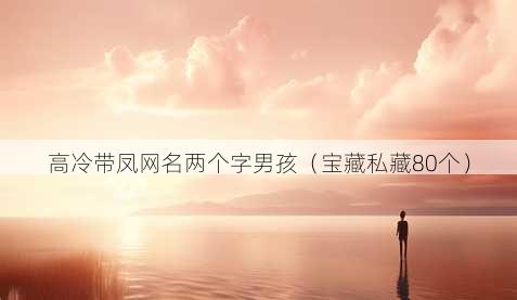高冷带凤昵称两个字男孩