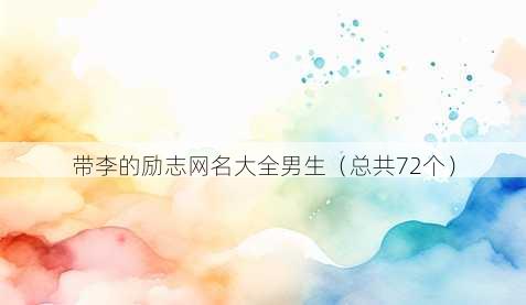 带李的励志昵称大全男生