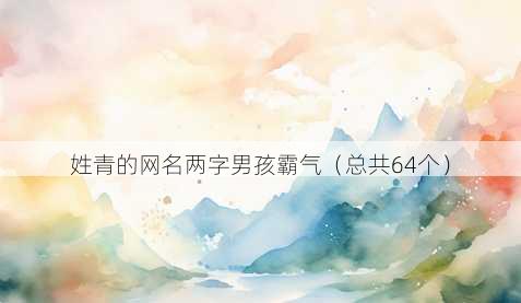 姓青的昵称两字男孩霸气