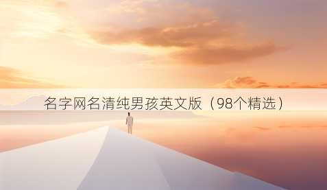 名字昵称清纯男孩英文版
