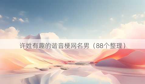 许姓有趣的谐音梗昵称男