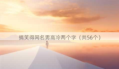 搞笑得昵称男高冷两个字