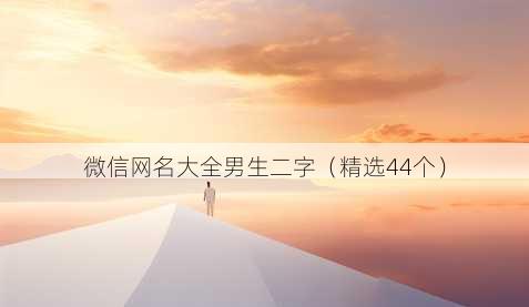 微信昵称大全男生二字
