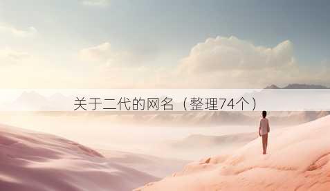 关于二代的昵称