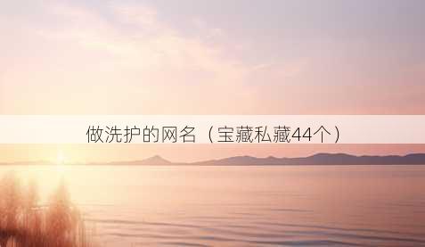 做洗护的昵称