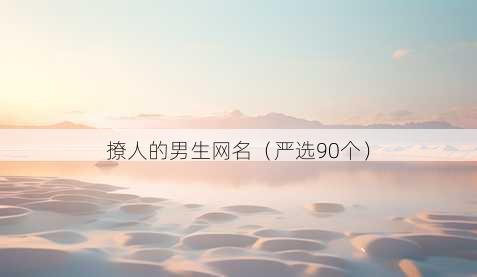 撩人的男生昵称
