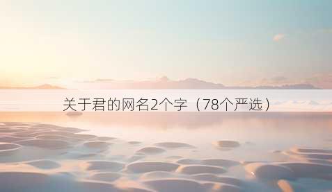关于君的昵称2个字