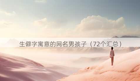 生僻字寓意的昵称男孩子