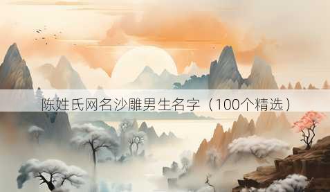 陈姓氏昵称沙雕男生名字