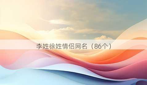 李姓徐姓情侣昵称